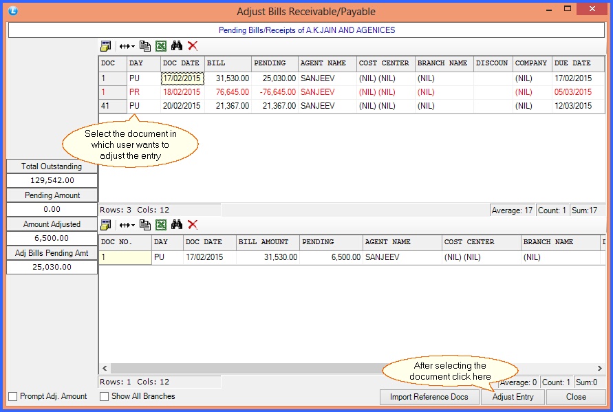 fmcg cash payments adjust